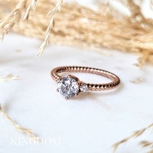 Salt and Pepper Diamond Ring